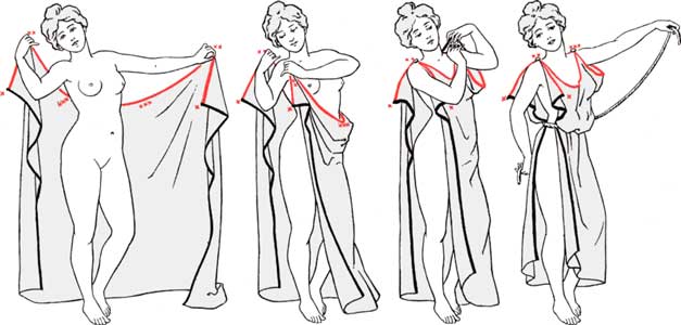 古希腊女性服装chiton、peplos 和 Himation