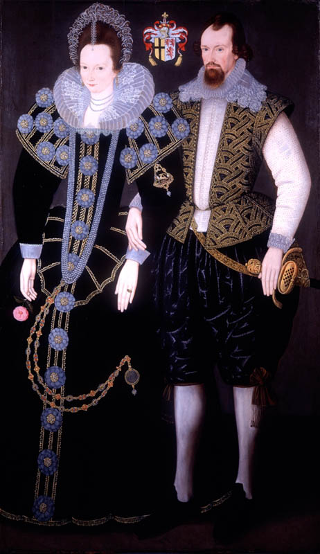 雷金纳德·莫亨爵士,第一代博康诺克男爵 (c1564–1639),国会议员,和他的第三任妻子多萝西·查德利 (Dorothy Chudleigh)