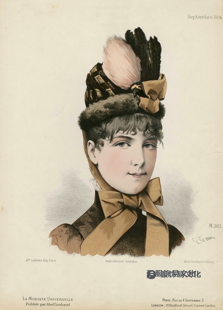 女帽 - La Modiste universelle 的彩色石版画，1882-1899