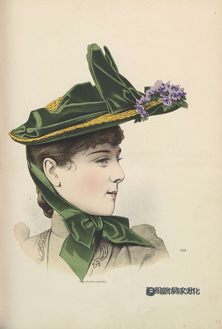 女帽 - La Modiste universelle 的彩色石版画，1882-1899