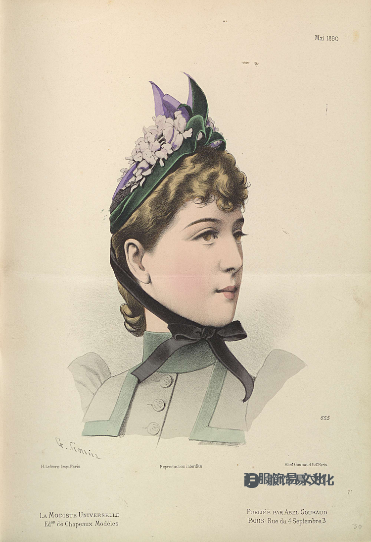 女帽 - La Modiste universelle 的彩色石版画，1882-1899