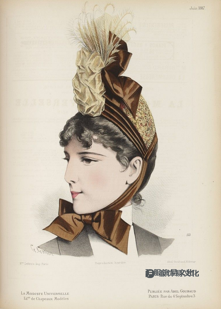 女帽 - La Modiste universelle 的彩色石版画，1882-1899