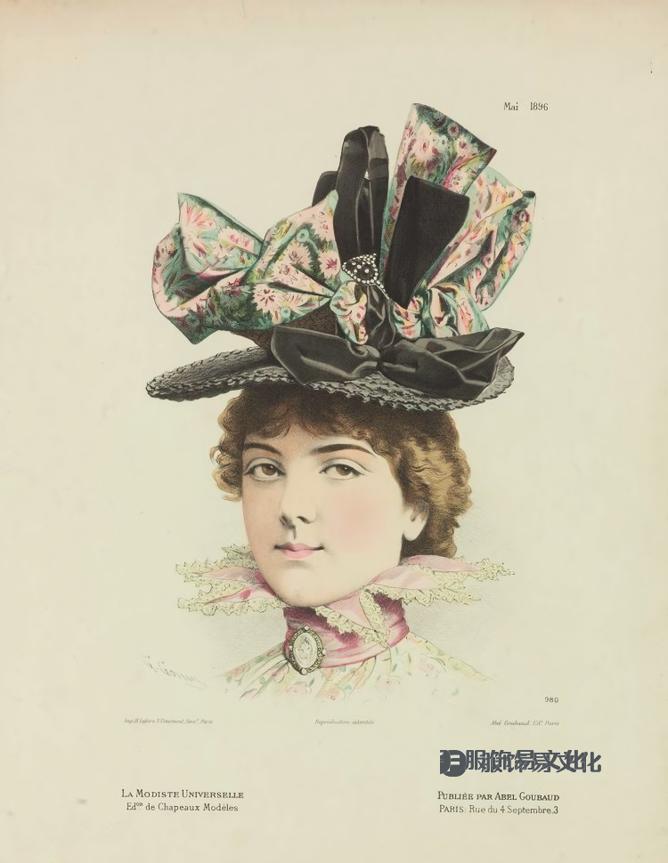 女帽 - La Modiste universelle 的彩色石版画，1882-1899