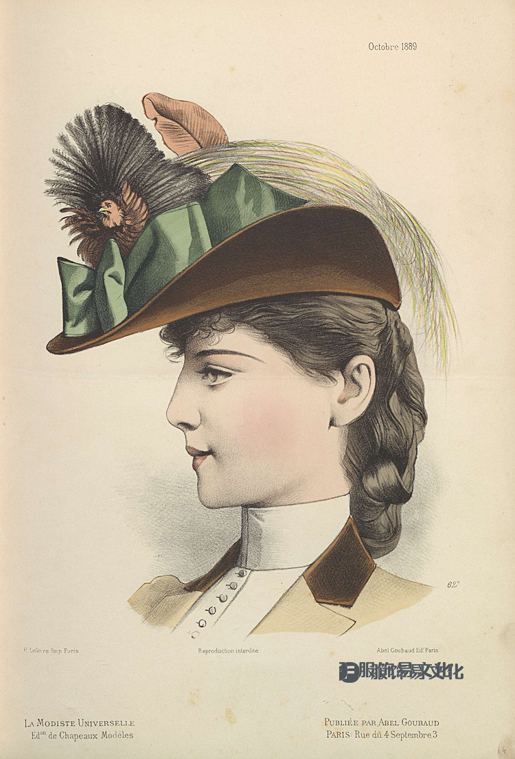 女帽 - La Modiste universelle 的彩色石版画，1882-1899