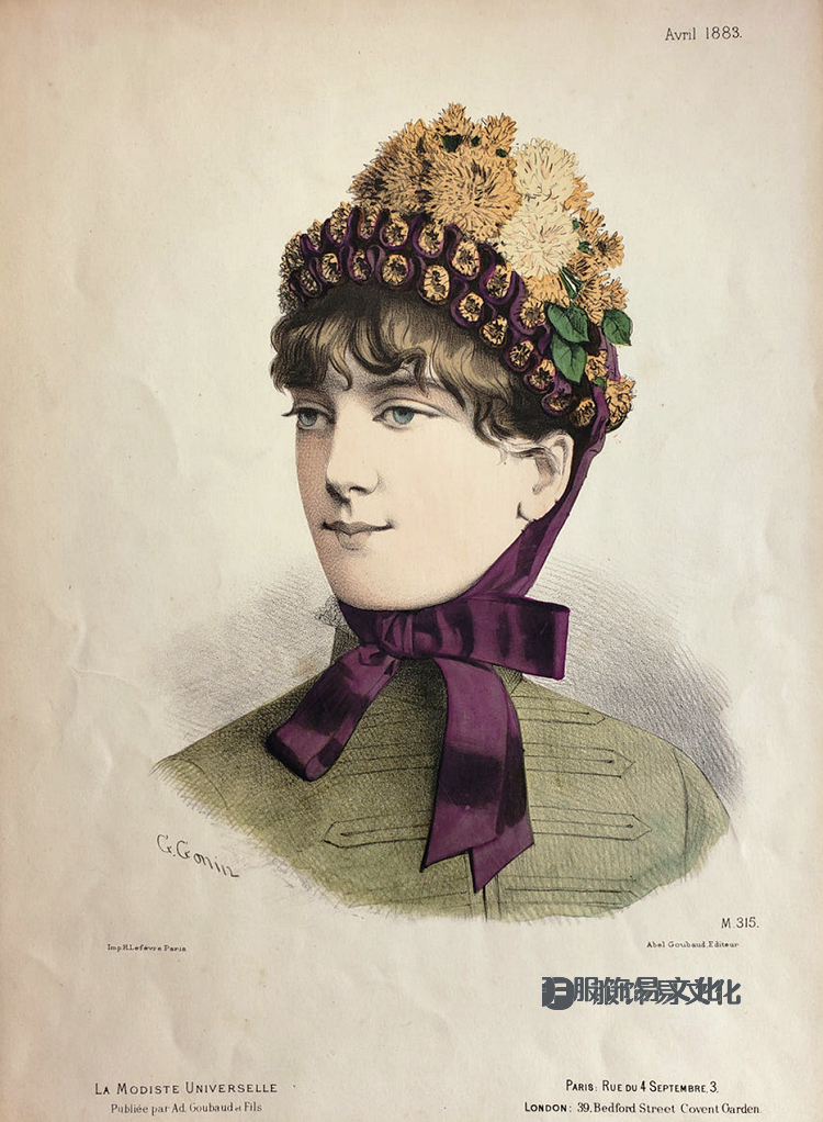 女帽 - La Modiste universelle 的彩色石版画，1882-1899