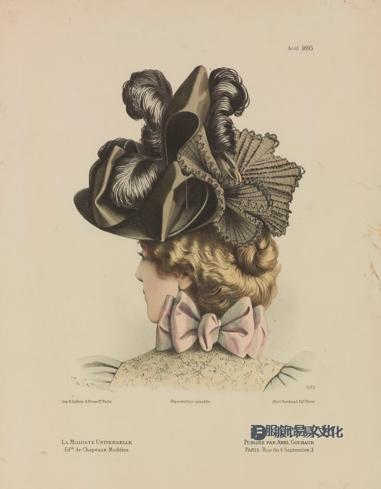 女帽 - La Modiste universelle 的彩色石版画，1882-1899