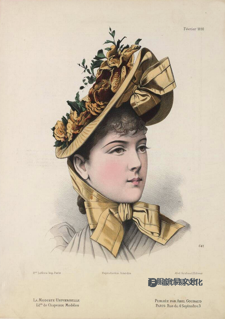 女帽 - La Modiste universelle 的彩色石版画，1882-1899
