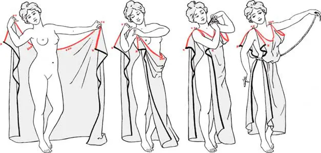 古希腊女性服装chiton、peplos 和 Himation