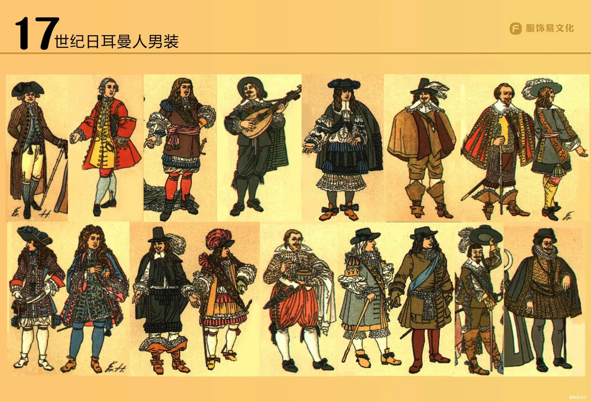 德国服饰手册 1700 年代画册