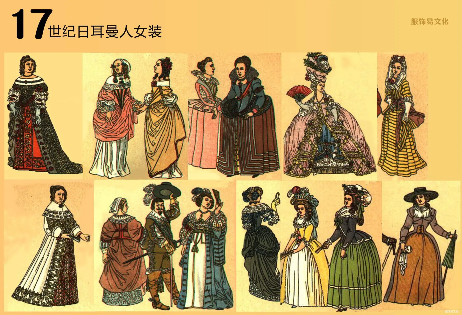 德国服饰手册 1700 年代画册