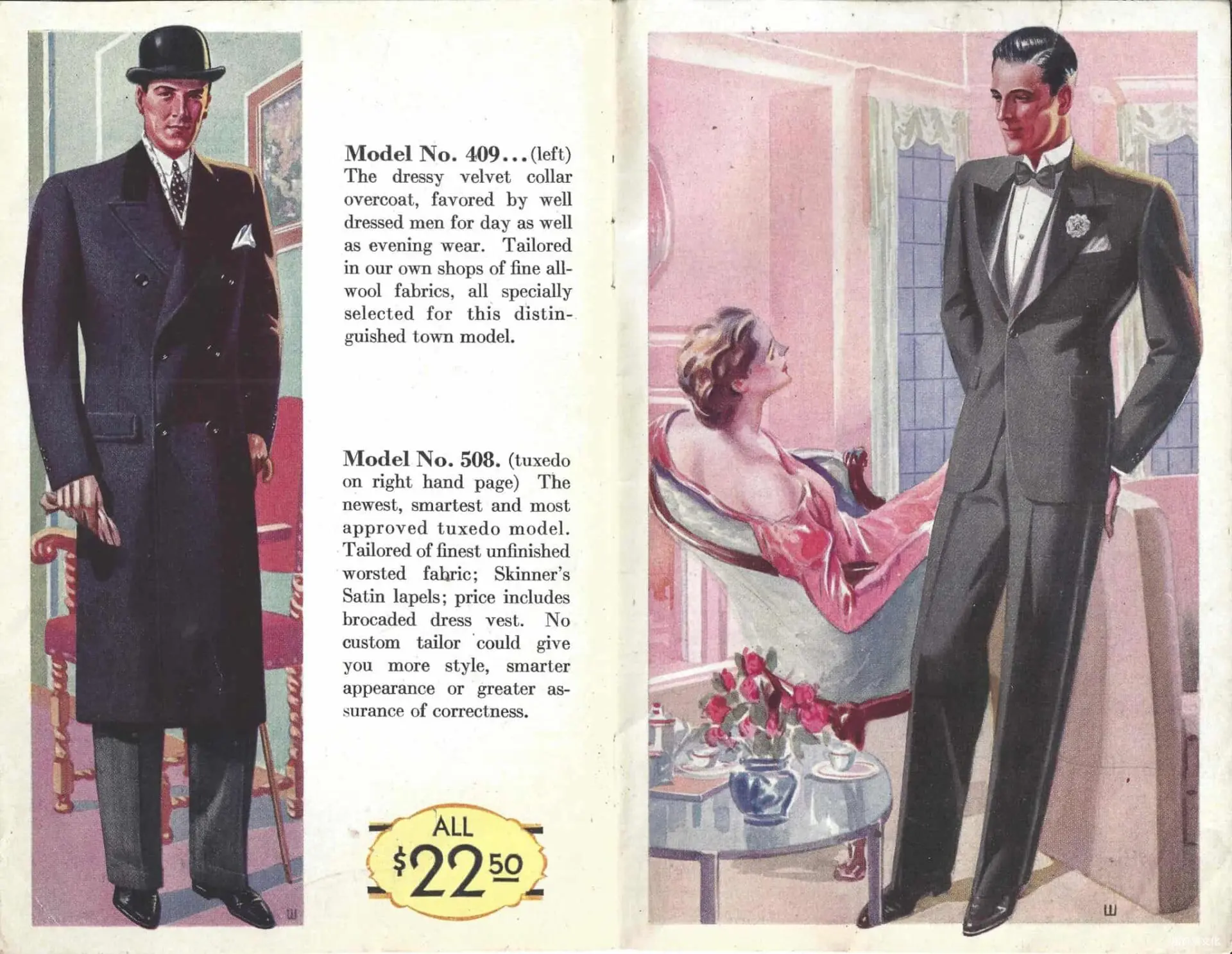 1930 年代，RICHMAN BROS. 男装秋冬款式小册子