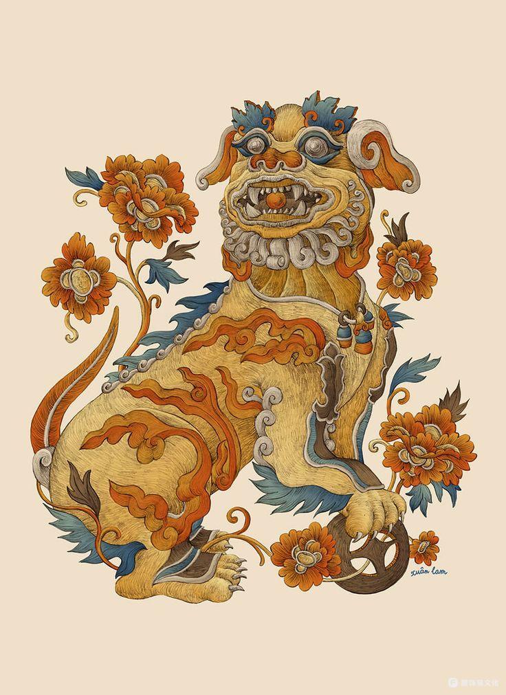 中国传统狮子图案