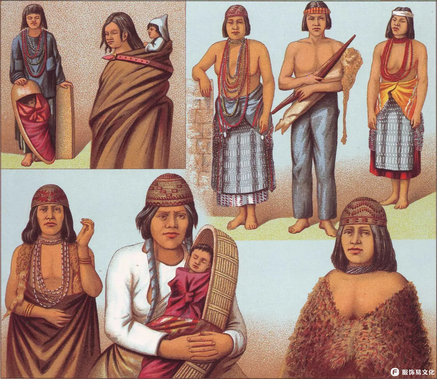 福克斯人、萨克人、卡瓦人、基利穆人传统服饰