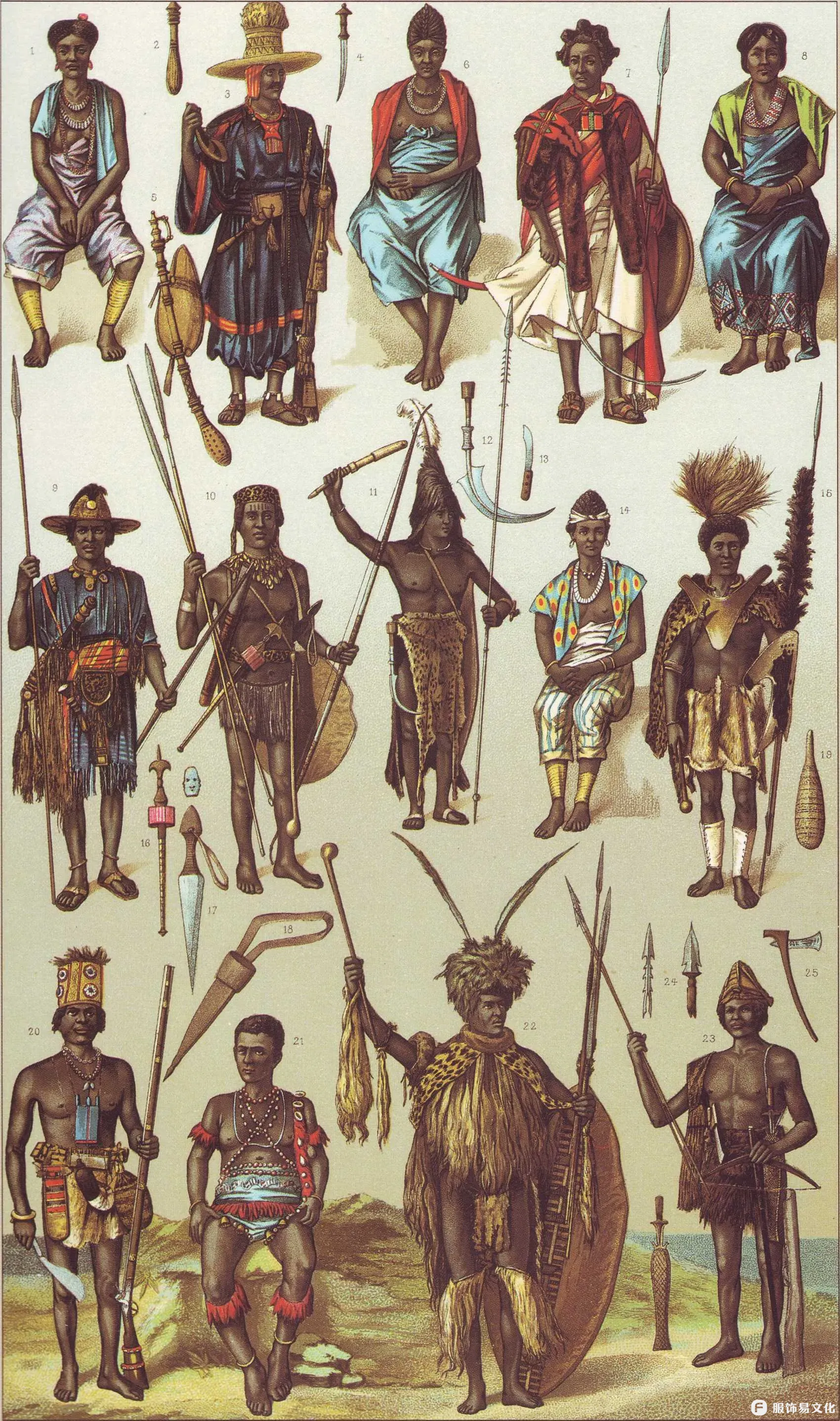 塞内冈比亚 - 几内亚海岸 - 西非 - 阿比西尼亚 - 南部非洲服饰