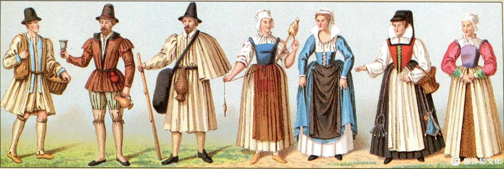 法国16世纪的农民和士兵服饰