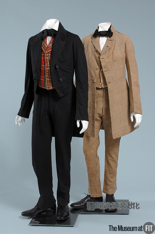 1850 黑色羊毛西装搭配格纹背心 1 via Museum at fit