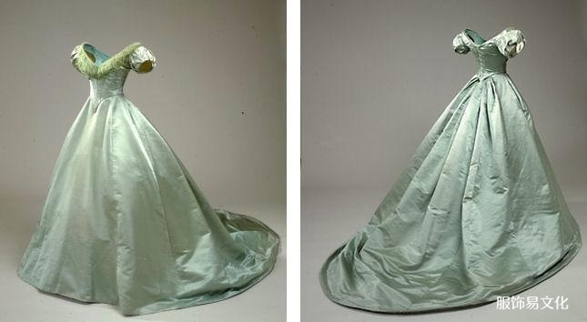 海绿色派对礼服，1860 年代