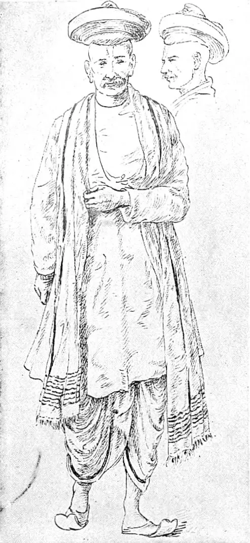 印度 - pagri、dhoti、angā 和 dopatta