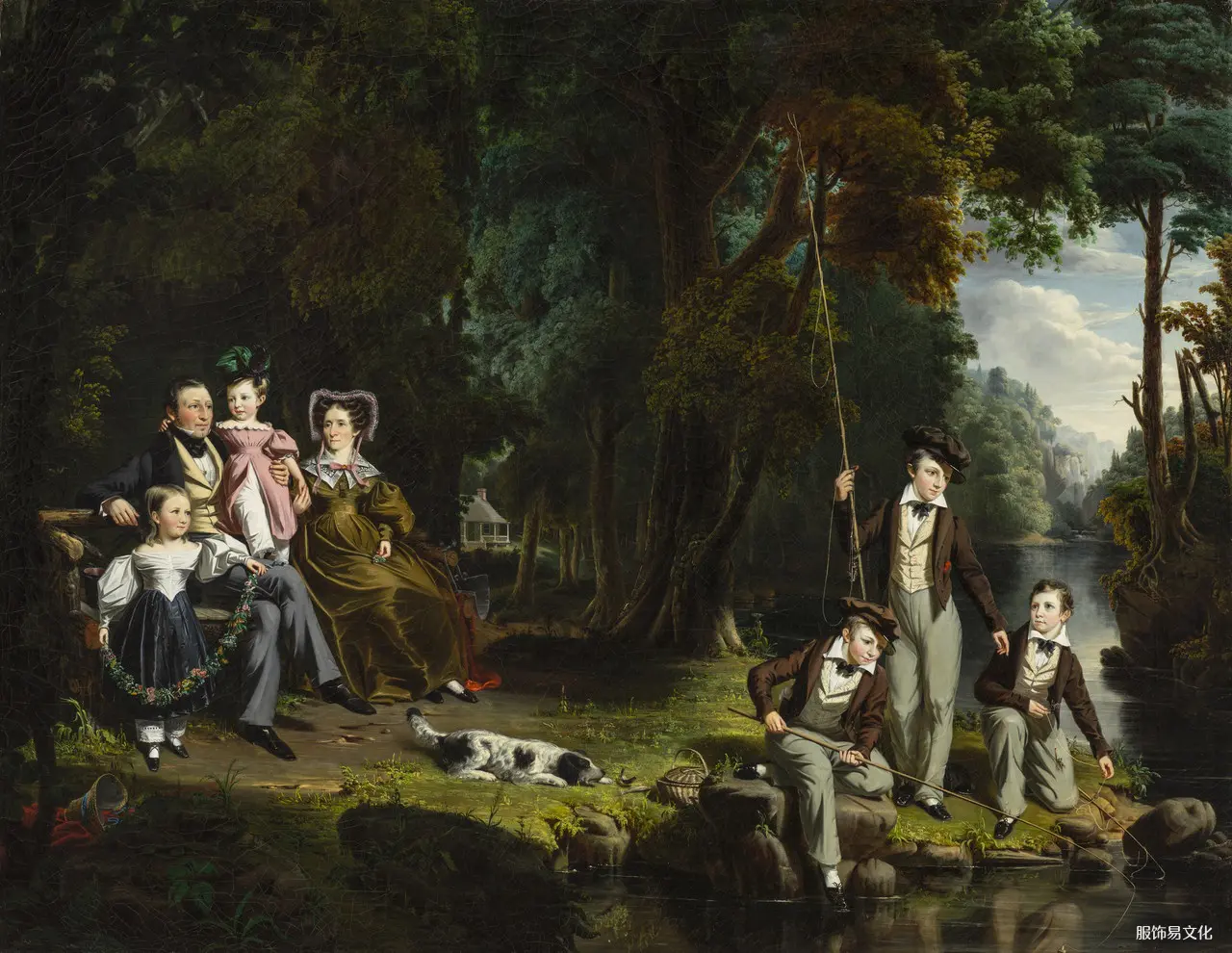 1834 威廉·汉密尔顿 - 亚历山大·马斯特顿和他的妻子和孩子（洛杉矶县艺术博物馆）