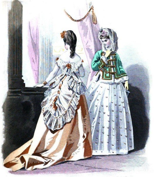 1870 年代的大杂烩：他和她的更衣室、沐浴、新娘嫁妆、维多利亚时代哀悼规则以及许多时尚插图