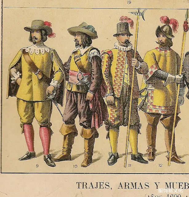 西班牙历史上的服装和武器。-17 世纪