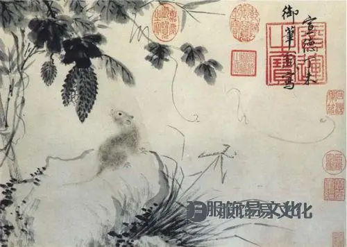 苦瓜与老鼠（瓜树图），宣德皇帝朱瞻基为庆祝他第一个儿子的诞生而画的