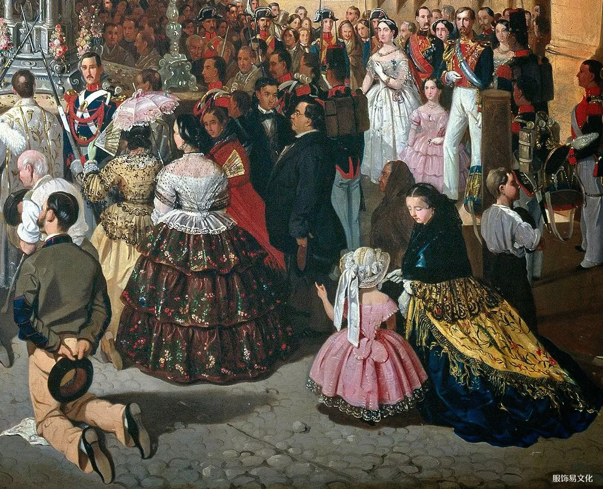 浪漫主义时期服装1848-1862：荷叶边连衣裙