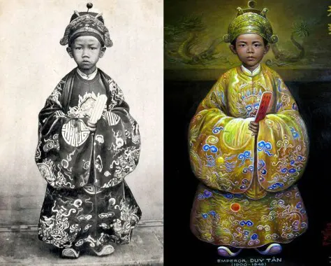 越南阮朝国王的肖像和服装：真与假