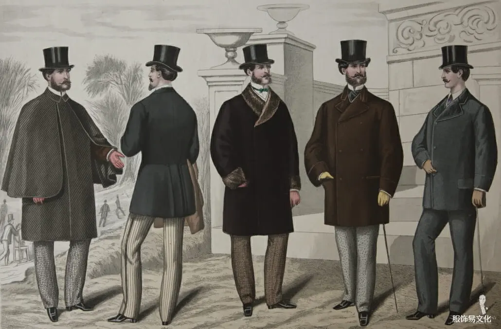 1871 年 2 月的维多利亚外套 - 另请注意裤子的图案