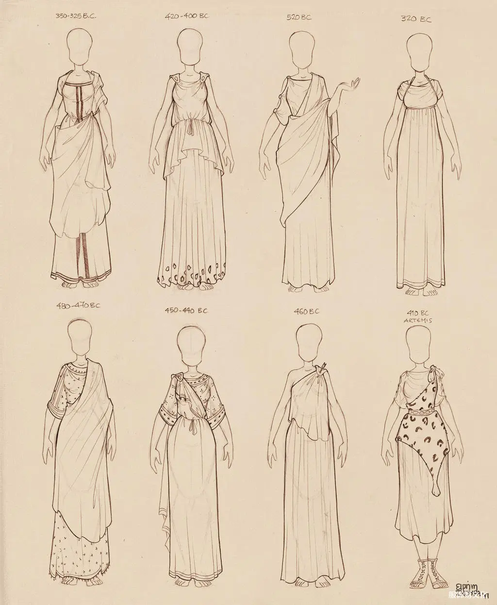 古希腊发型和服装