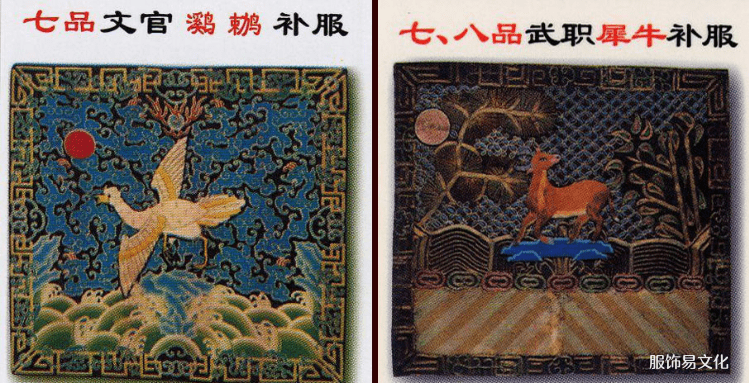 清朝时期补子的官员等级制度