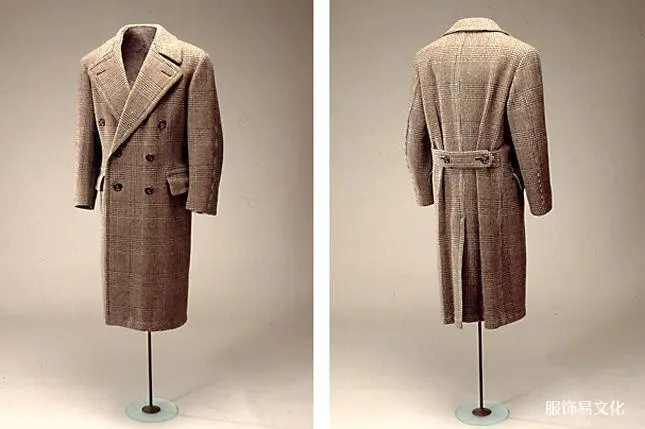 男士格纹羊毛大衣 - 伦敦剪裁