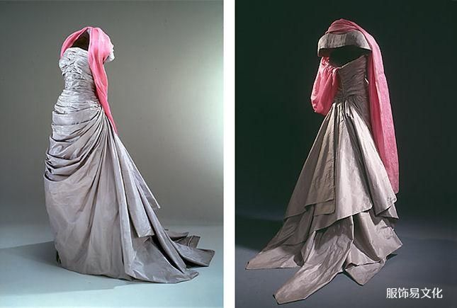 长款无肩带派对礼服,采用垂坠灰米色真丝塔夫绸制成。 迪奥小姐 - 连衣裙