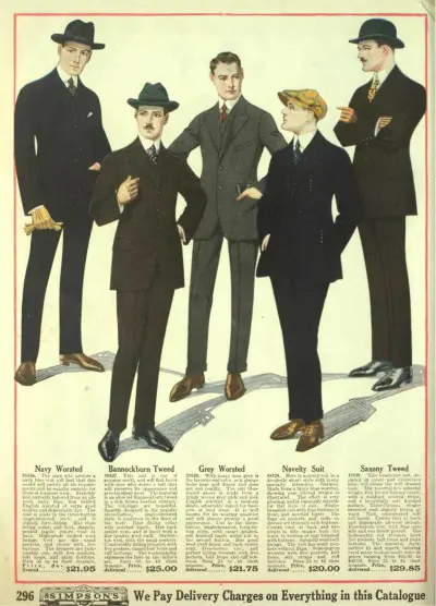 1918 年辛普森男式套装 400 - vintagedancer.com