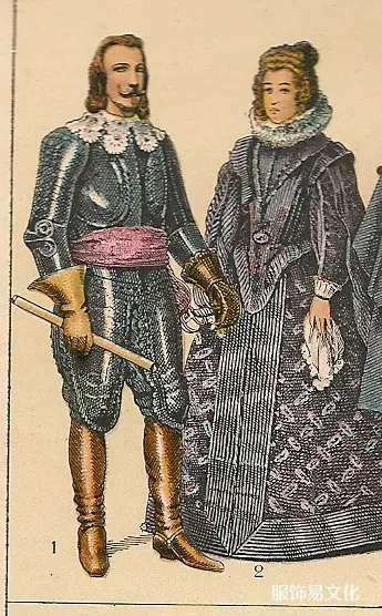 西班牙历史上的服装和武器。-17 世纪