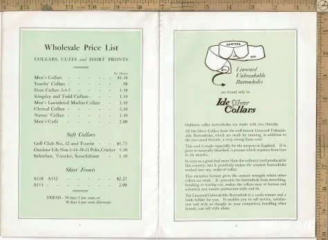 1915年男装衬衫、领子和袖口书籍