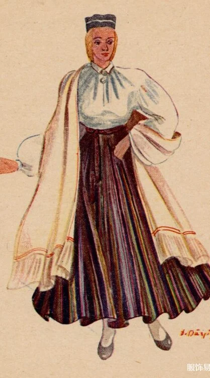 拉脱维亚民间服饰插图