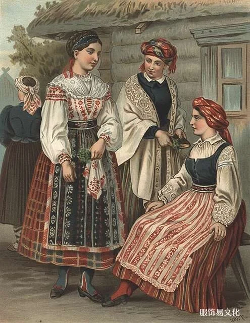 立陶宛的传统服装和习俗。农民民间艺术。