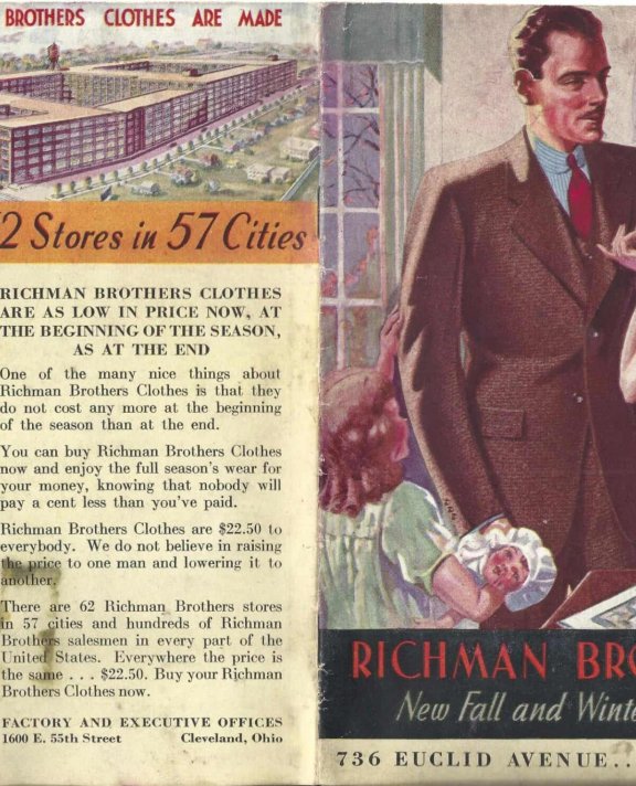 1930 年代，RICHMAN BROS. 男装秋冬款式小册子
