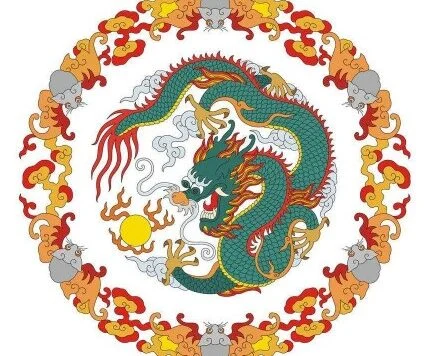 中国龙图案矢量图