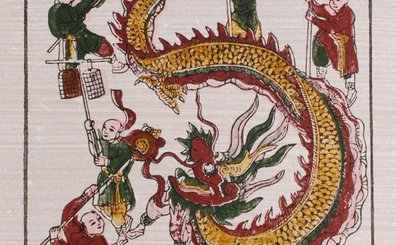 中国风图案龙，孩子