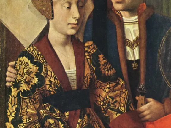 15世纪蛋彩画上的丝绒服饰