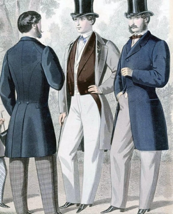 早期维多利亚男装:黑色在 1840 年代至 1880 年代占主导地位