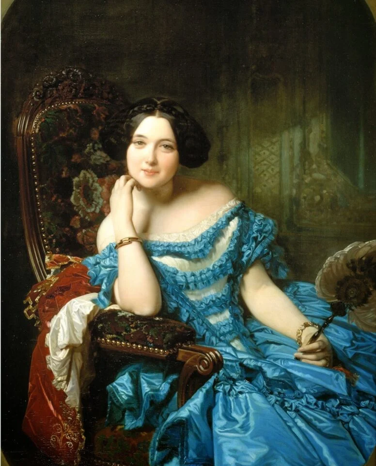 浪漫主义时期服装1848-1862:塔裙荷叶边连衣裙